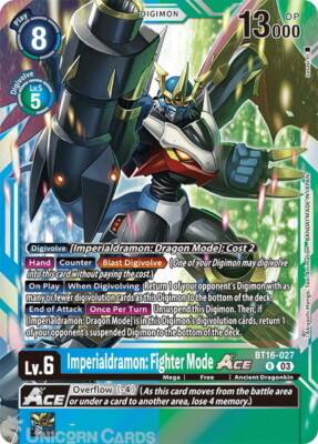 BT16-027 Imperialdramon: Fighter Mode ACE : Rare Digimon