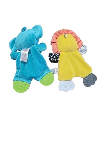 Bright Starts Elephant Lovey Infantino Lion Snuggle Plush Set of 2 - Picture 3 of 9