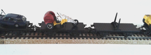 MÄRKLIN H0 Güterzug Lok 89 005 mit 4 Transportwagen mit Beladungen, gut erhalten - Bild 3 von 8