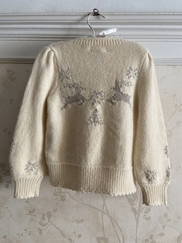 NWT Ralph Lauren Girls Hand Knit Reindeer Sweater 5 Cream - Picture 3 of 5