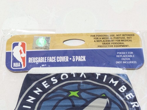 Minnesota Timberwolves - NBA Face Mask Covers Adult 3x Pack - One Size - Bild 3 von 10