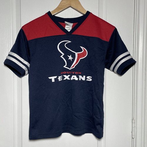 NFL Houston Texans Youth V-neck Jersey Team Apparel Red Blue Large 11/12 Grande