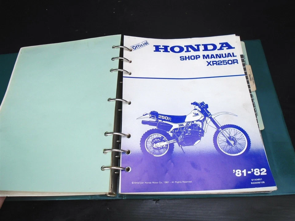 MANUAL DE SERVICIO ORIGINAL HONDA SHOP XR250, XR250R, 1979-1982, 1986-1987 TAPA DURA Foto 3 de 4