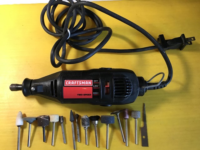Sears Craftsman 2Speed Rotary Tool Used W/14 Attachments Model 572