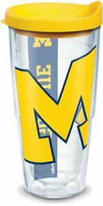 Michigan-Wolverines-Tumbler-Tervis-24-ounce-NCAA-Clear-w-Wrap-Yellow-Lid