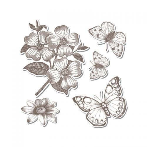 Sizzix Hero Arts Set stampi Framelits 5PK con francobolli - farfalle #3 - Foto 3 di 3