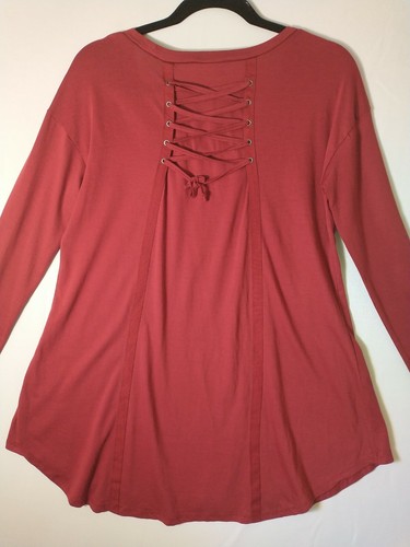 oso casuals Pima Cotton Tunic, Long Sleeve, Laced Back, Comfort Wear - Picture 3 of 7