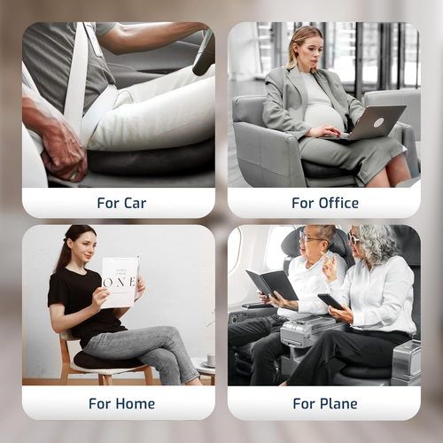 Donut Pillow for Tailbone Pain Relief with Non-Slip Washable Cover - Coccyx & He - Picture 6 of 8
