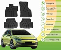GummifußMatten Fussmatten Eco Friendly FüR VW Golf 8 Ab 2019
