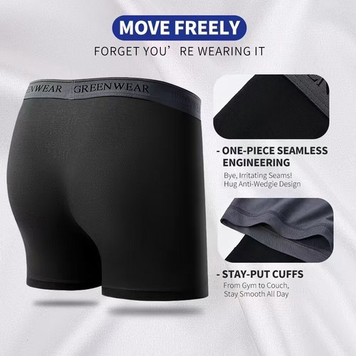 GREENWEAR Men's Dual Pouch Boxer Briefs 4 Pack - Modal Mens Underwear,Breathable - Picture 16 of 34