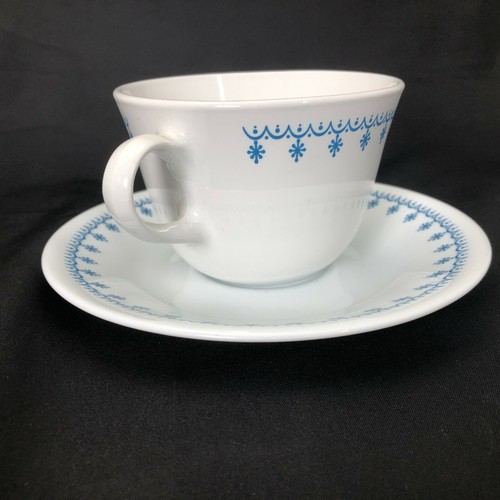 Taza de café y platillo vintage Corelle livingware azul copo de nieve varios disponibles - Imagen 3 de 8