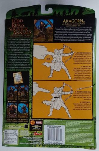 Lord Of The Rings ARAGORN Action Figure 2001 New In Factory Sealed Box LOTR - Picture 3 of 3