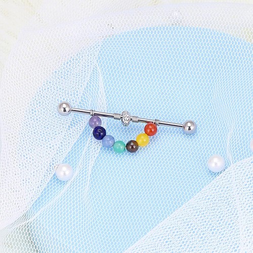 Edelstahl Industrial Barbell Ohrring Knorpel Körper Piercing Schmuck 14G - Bild 16 von 18