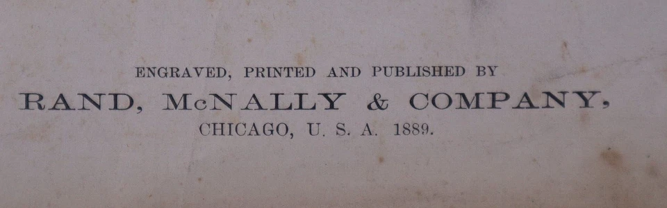 1889 Railroad Map ~ NEBRASKA FRONTIER ~ Authentic McNally Map (XLG20x28) #037 - Image 2 of 4
