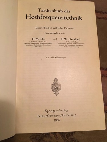 Taschenbuch Der Hochfrequenztechnik Gundlach Meinke (German) Hardcover 1956 - Picture 4 of 9
