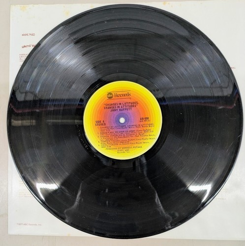 Jimmy Buffett LP Changes In Latitudes, Changes In Attitudes 1977 VG+ Vinyl - Picture 7 of 8