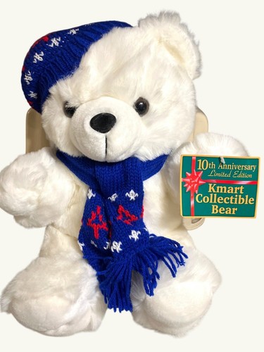 Holiday Christmas Teddy Bear Plush 10th Anniversary Limited Edition Kmart 1996 - Picture 3 of 16