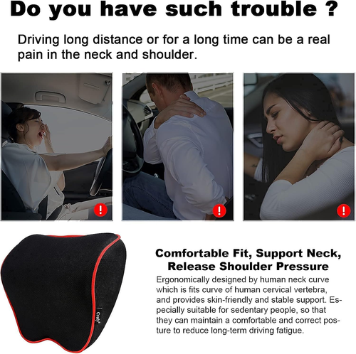 2 Pack Car Neck Pillow, Softness Car Headrest Pillow for Driving with Adjustable - Picture 5 of 12