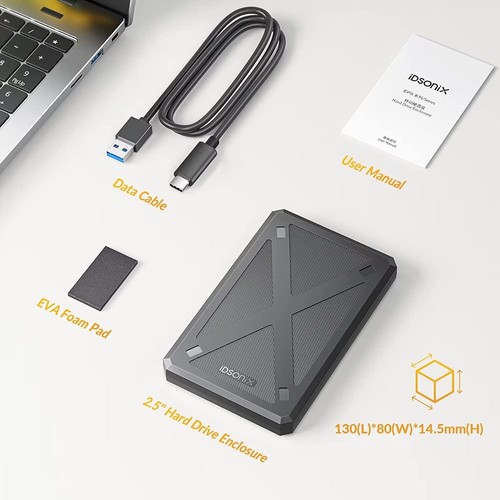 iDsonix Festplattengehäuse USB 3.0 Externe Gehäuse Festplatte 2.5" SSD HDD - Afbeelding 29 van 29