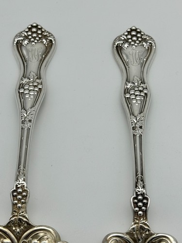 Salad Set. Dominick & Haff Sterling Silver Grape Pattern. Monogram. 8 3/4" - Picture 2 of 5