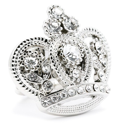 Anillo elástico corona gruesa grande lavencioso para mujer anillos llamativos aptos para talla - Imagen 7 de 8