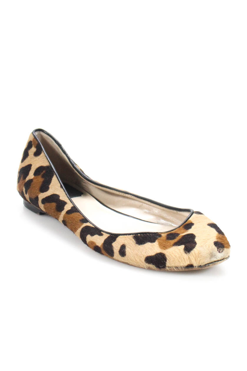 Christian Dior Womens Slip On Round Toe Pony Hair Ballet Flats Brown Size 37.5 Christian Dior Womens Slip On Round Toe Pony Hair Ballet Flats Brown Size 37.5