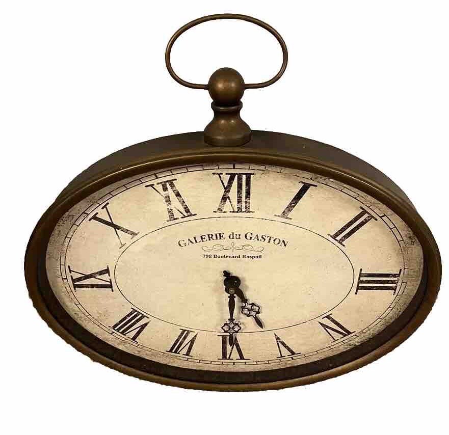 Needs Repair- Oval French Wall Clock Vintage Style, Galerie du Gaston