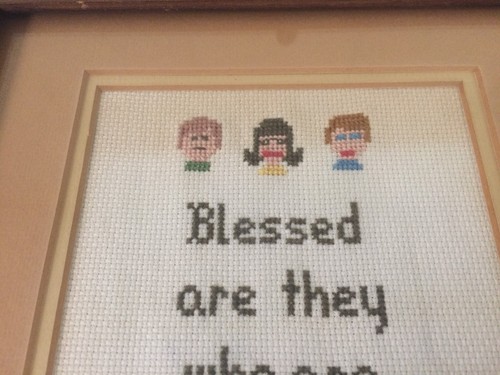 FUNNY "Blessed Are They Who Are Pleasant to Work With" Cross Stitch Art Framed - Bild 2 von 8