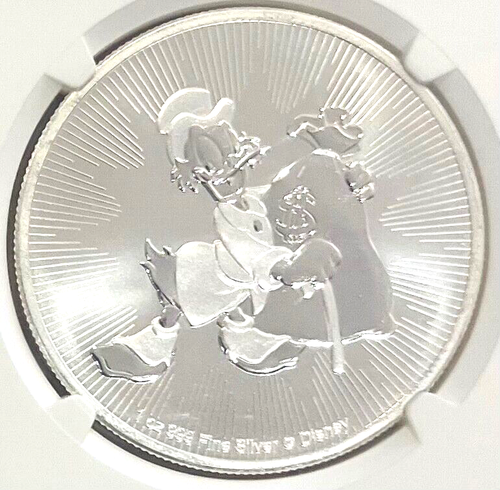 2018 Niue $2 Disney SCROOGE McDUCK Silver 1 Oz  NGC MS70 ER -  Uber RARE! ⭐️⭐️ - Picture 2 of 7