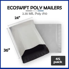 45 24x36 EcoSwift Poly Mailers LARGE Plastic Envelopes Shipping Bags 2.35MIL