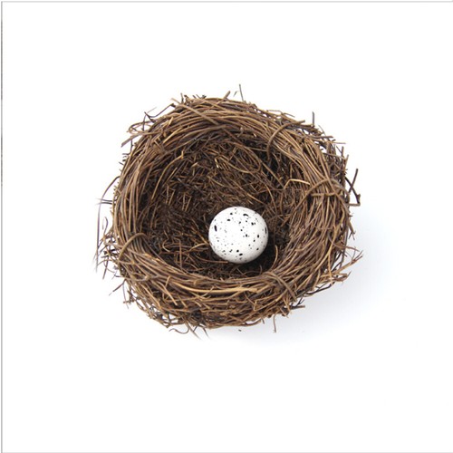 Artificial Rattan Bird Nest with Foam Eggs Decor Tree Crafts Easter Decorations - Picture 12 of 16