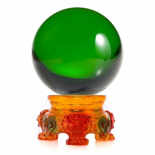 3in (80mm) Crystal Ball with Rainbow Lion Stand 10 colors to choose from - Picture 8 of 32