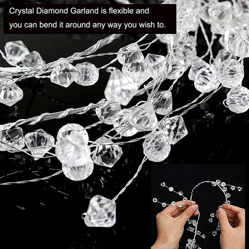 3.6 Ft Acrylic Crystal Bead Branch Garland String Wedding Party Curtain Home Dec - Picture 4 of 12