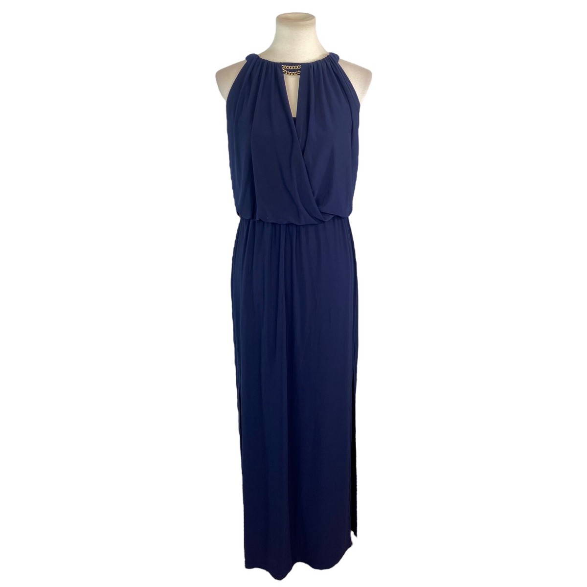 chinese dress ladies Plunge Peekaboo Neck Ribbed A-Line Maxi Dress
