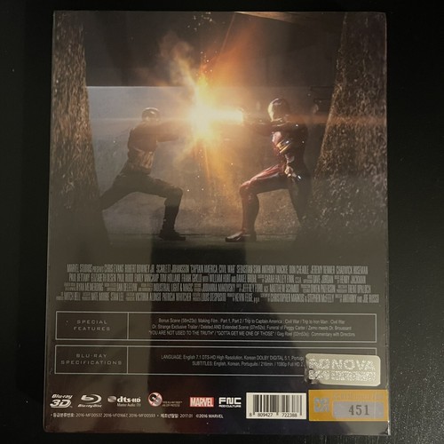 CAPTAIN AMERICA CIVIL WAR - NOVAMEDIA 3D + BLU-RAY STEELBOOK NEW & SEALED - Picture 2 of 8