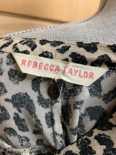 REBECCA TAYLOR Women Rayon Blouse Top SZ 6 Animal Print (S118) - Picture 5 of 6
