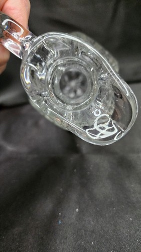 Vintage Heavy Clear Glass Decanter with Glass Stopper 9.5" - Picture 11 of 18