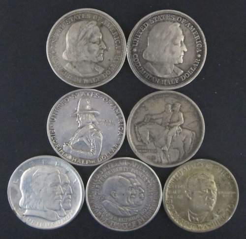 (Lot 7) verschiedene alte/vintage USA Silber Gedenkmünze Half Dollars