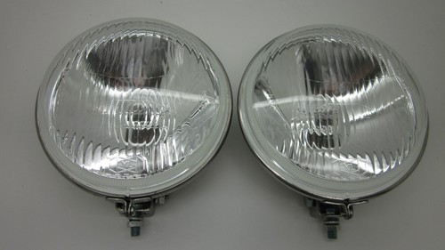 CLASSIC VINTAGE 6 INCH ROUND DRIVING LIGHT BRAND NEW Suit VW BENZ BMW BMC Pair - Picture 1 of 10