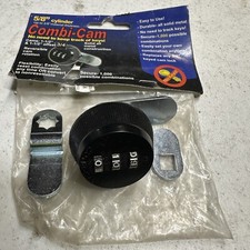 Combi Cam Combination Security Lock 5/8” Cylinder Black Cabinet Doors Lockers