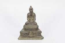 Lord Buddha Brass Sculpture Carved Religious Traditional Figurine Antique Statue