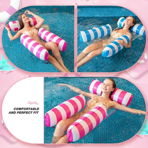 Water Hammock Lounger, Inflatable Pool Floating Bed Rafts, Swimming Chair Toys - Picture 10 of 18