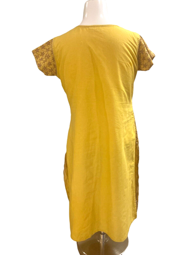 Senf leuchtend gelb Indien Kurti EU 40 Perlen Pailletten elegant schlicht Beauty - Bild 9 von 12