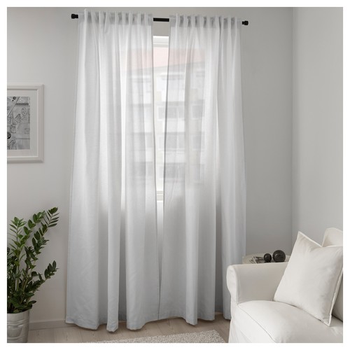 1 Pair 100 Cotton Ikea White Curtains Tibast Bedroom Window Blinds 250x145cm Cotton Ikea White Curtains Tibast, Ikea Curtains White Cotton