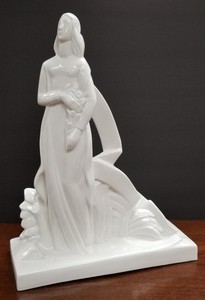 034-Woman-w-Bouquet-034-Classic-Art-Deco-Sculpture-by-De-Vegh-for-Lamberton-Scammell