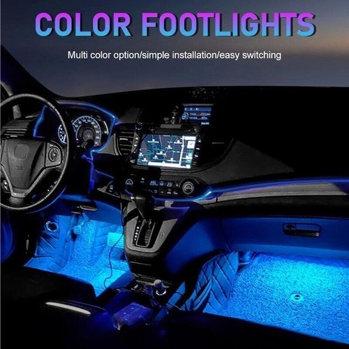 2Pcs Universal Ice Blue LED Interior Ambient Foot Light W/USB Decoration Lamp - Picture 7 of 14