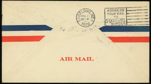 Lindbergh 1928 Airmail CAM2 Chicago to St.Louis Flight Cover 20c Postage #C9 USA - Picture 2 of 2