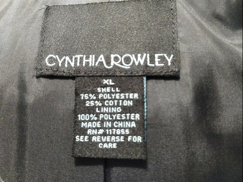 Cynthia rowley Womans Sz XL Black Textured Jacket S41 - Picture 10 of 14