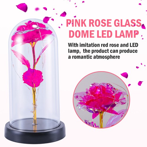 LED Crystal Enchanted Rose In Glass Dome Home Decoration Valentine'S Day Gift - Picture 60 of 84