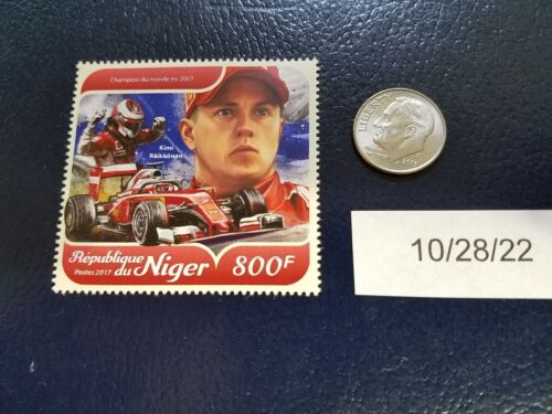 Kimi Raikkonen Formula 1 Driver 2018 Republique du Niger Perforated Stamp - Picture 1 of 1
